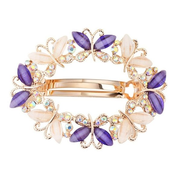 Purple Rhinestone Barrette - Picture 2 of 5